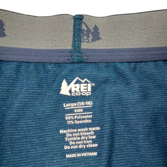 Rei-coop Baselayer Pants Kids 14-16 Green Stripes Comfort Stretch Soft Outdoor - Picture 10 of 10